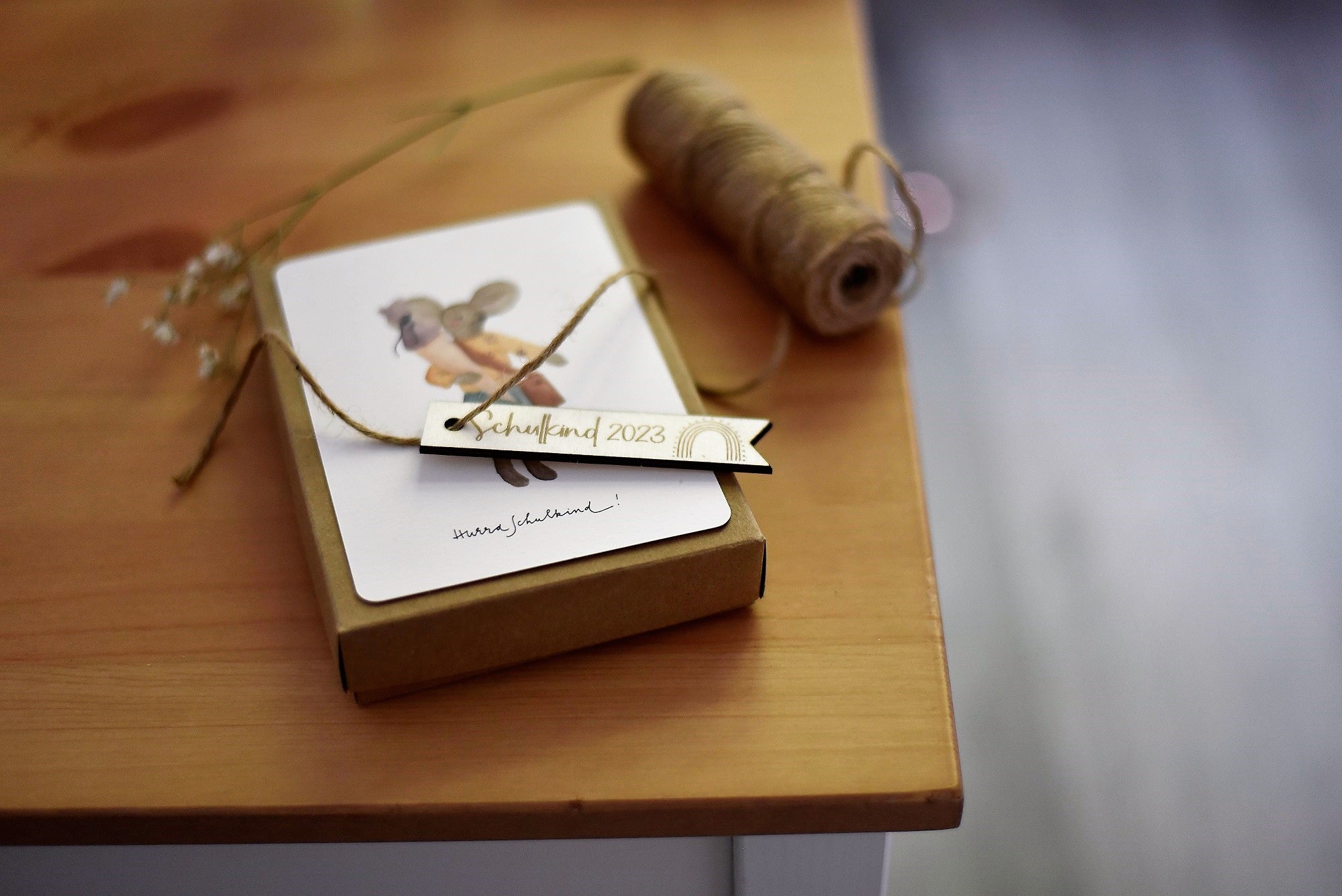 Geschenkanhänger Schulkind 2023 | Wimpelanhänger | Geschenkverpackung