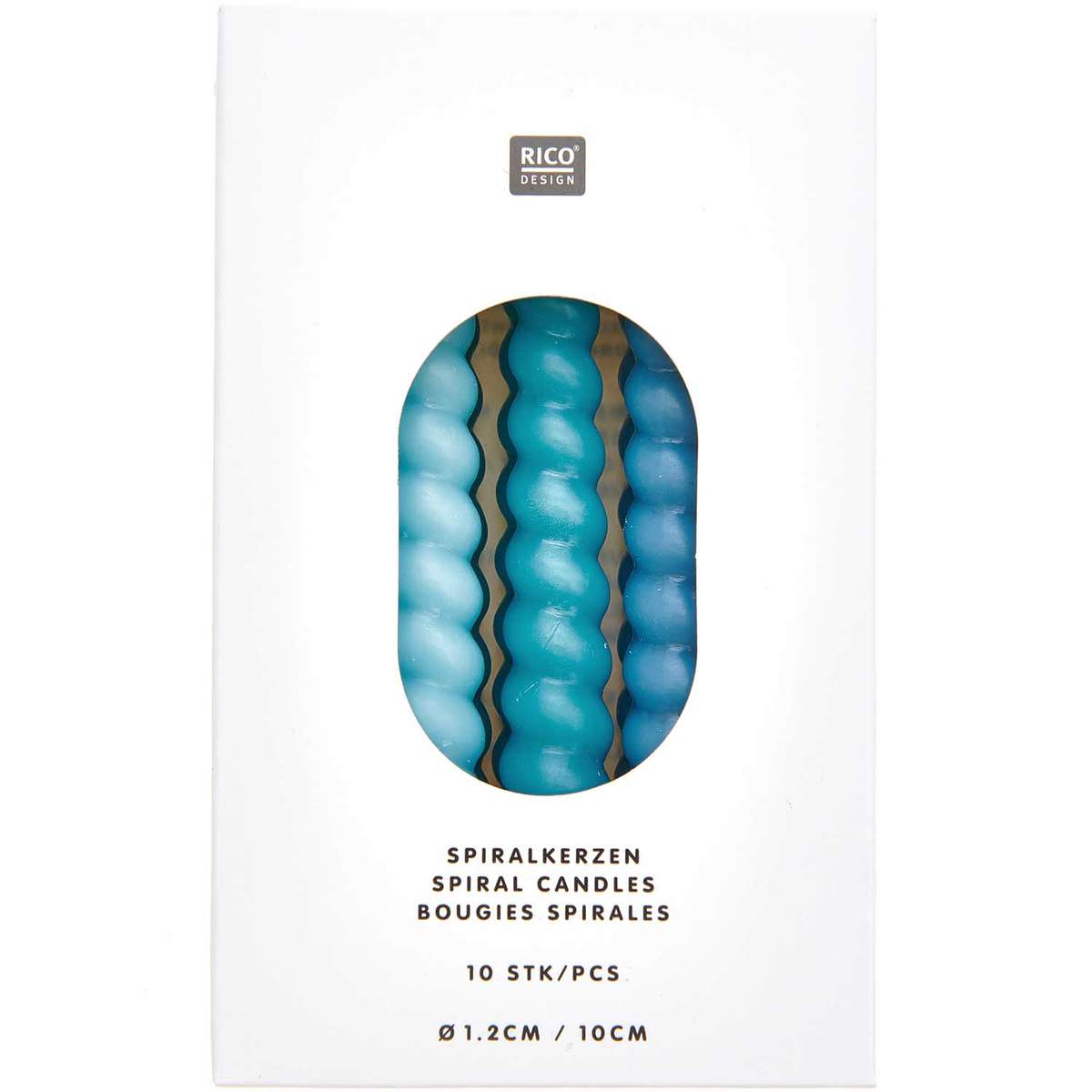 Spiralkerze | Rico | 10 Stk. | Smokeyblau Mix
