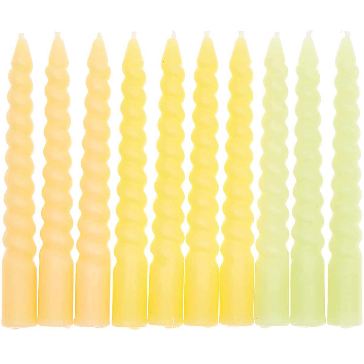 Spiralkerze | Rico | 10 Stk. | Smokey Gelb Mix
