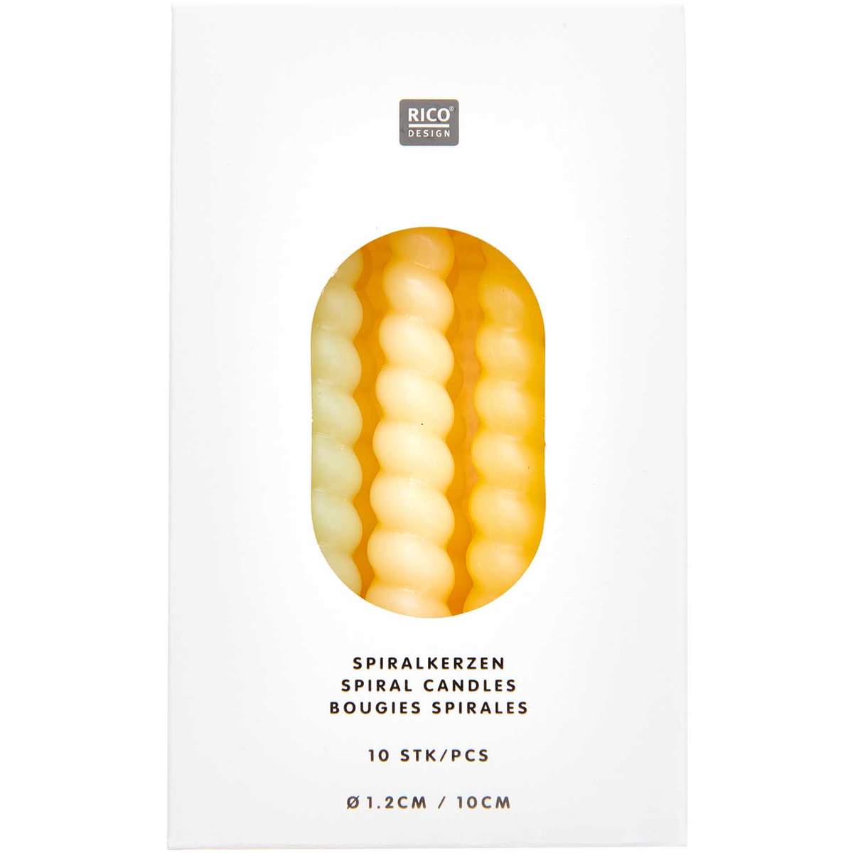 Spiralkerze | Rico | 10 Stk. | Smokey Gelb Mix