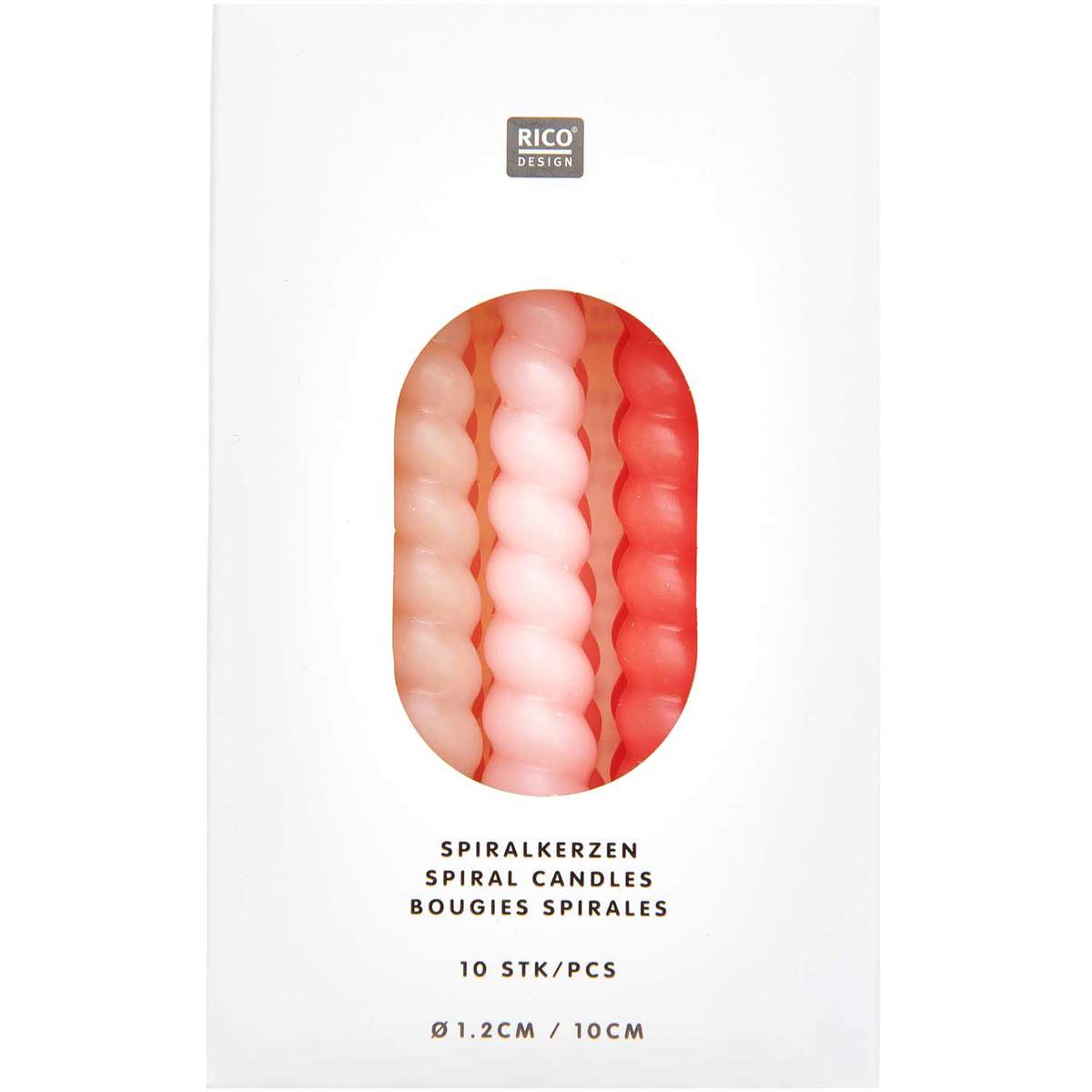 Spiralkerze | Rico | 10 Stk. | Smokey Rose Mix