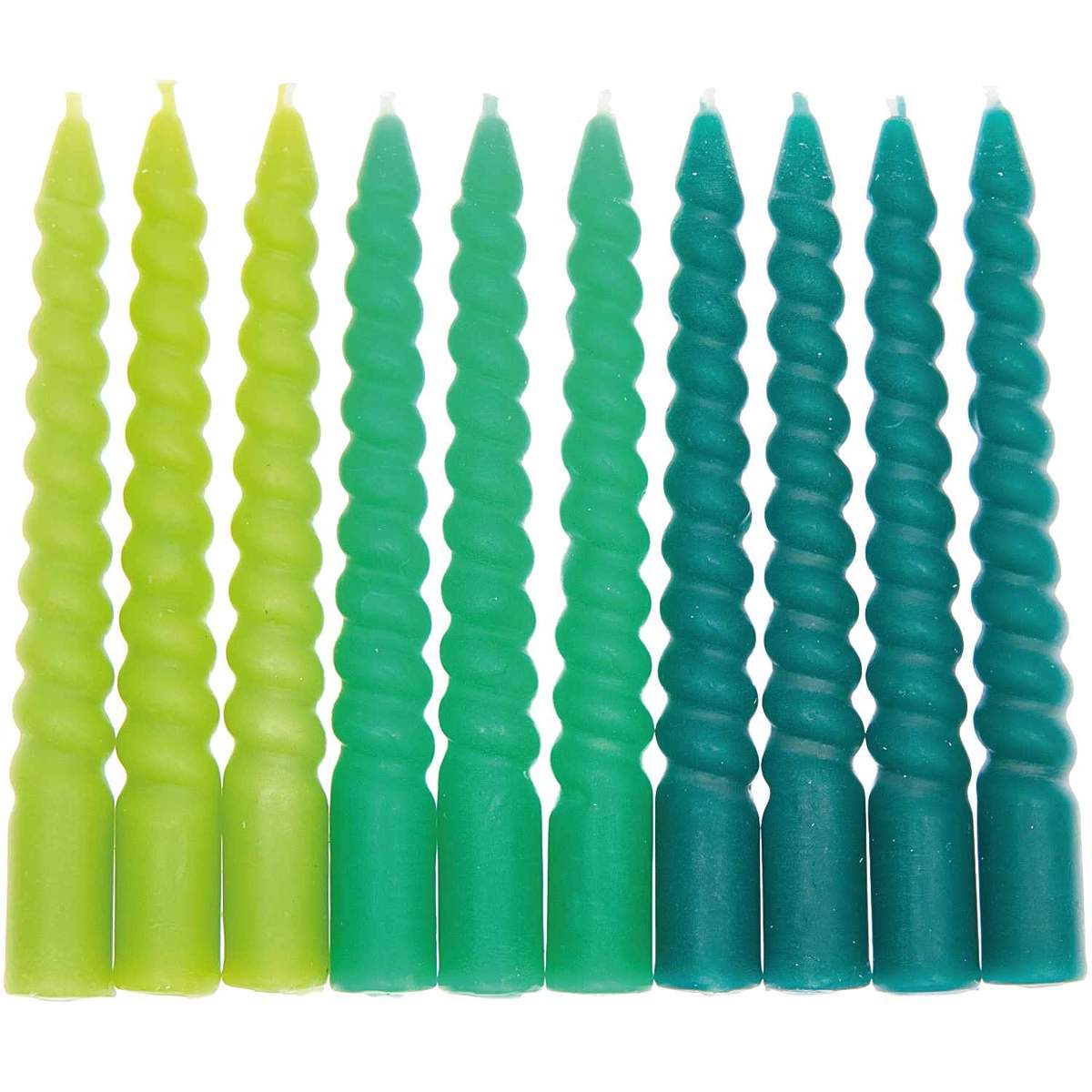Spiralkerze | Rico | 10 Stk. | Mix Grün