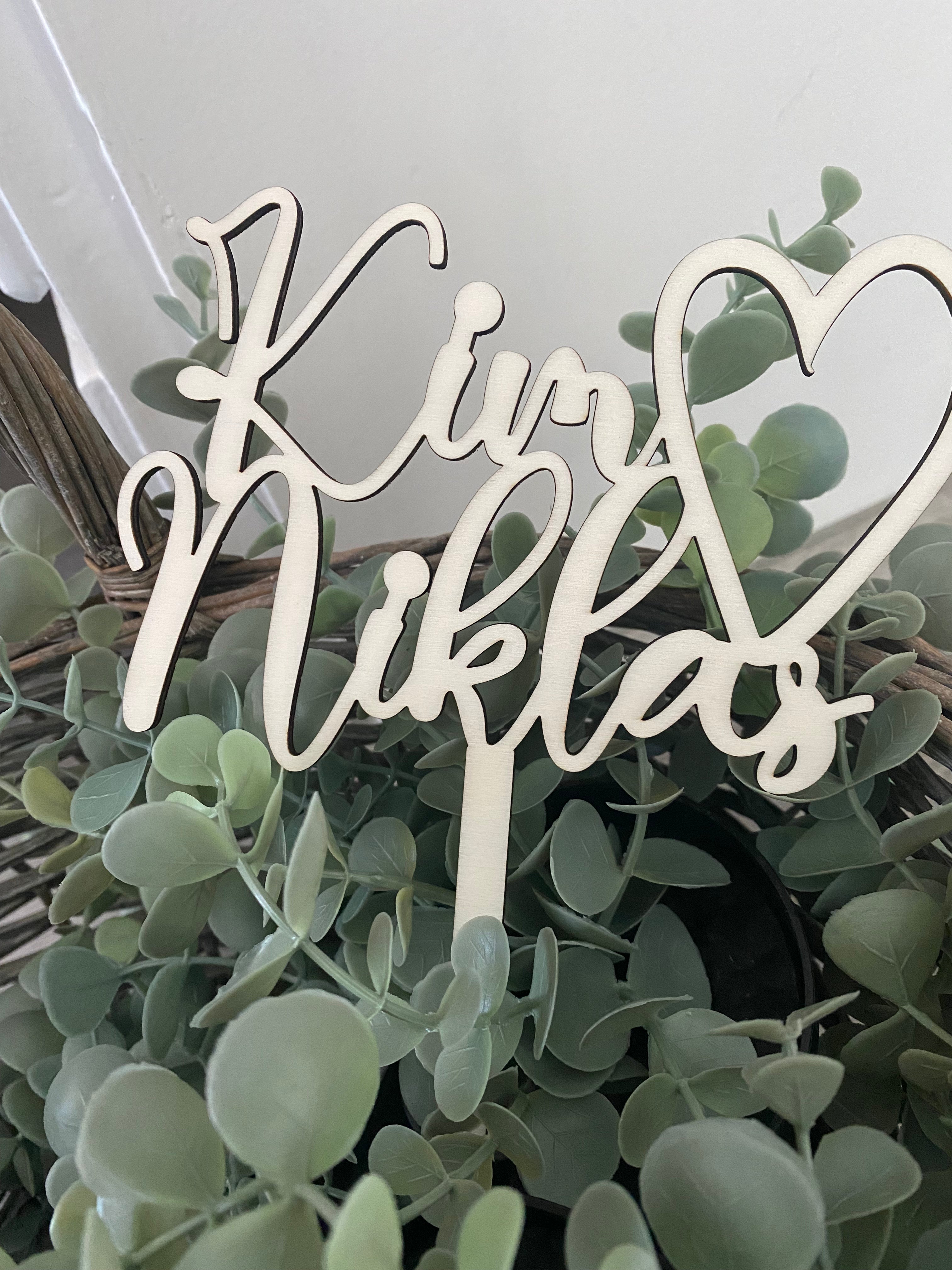 Caketopper Herz zur Hochzeit