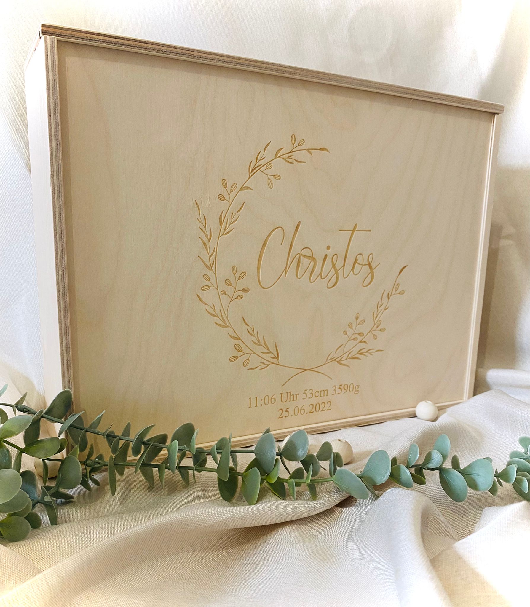 Erinnerungskiste zur Geburt | Klassisch