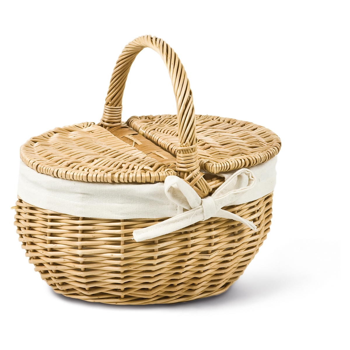 Weidenkörbchen mit Deckel | mit Stoffüberzug | für Blumenmädchen | für Kaufmannsladen | Ostereiersuche