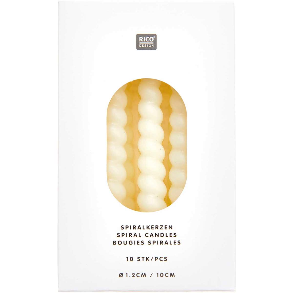 Spiralkerze | Rico | 10 Stk. | Off-White-Eierschale