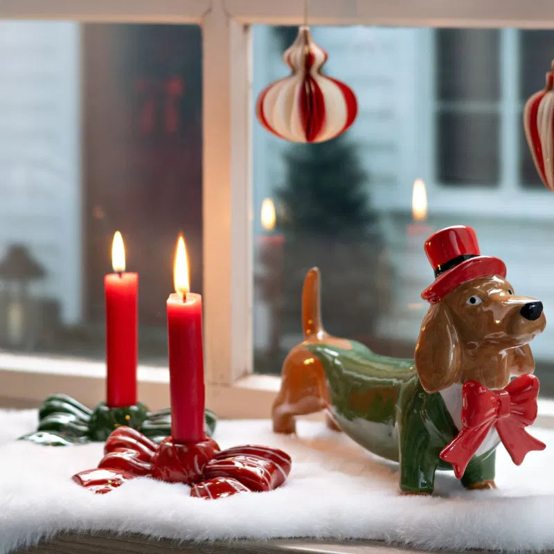Schleife-Kerzenhalter | Advent | Passend zur Weihnachtsdeko