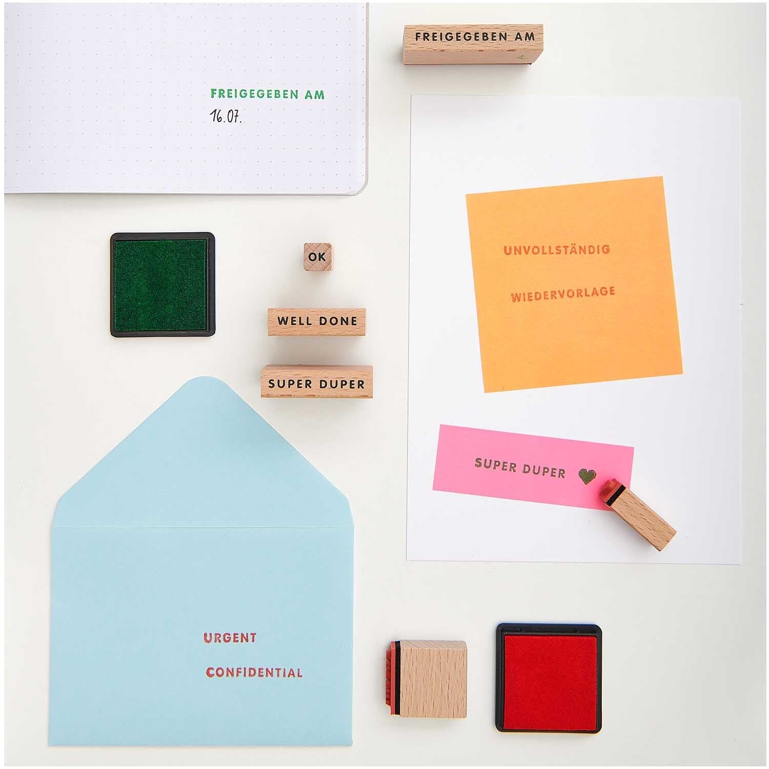 Paper Poetry Stempelset Professional 36-teilig | speziell für Schule & Büro