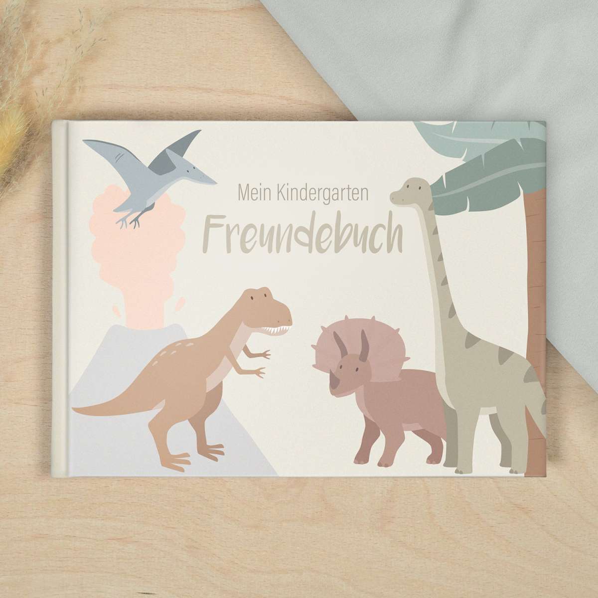 Dinosaurier Kindergarten Freundebuch | Erinnerungen sammeln | Geschenk für Kleinkind | Mintkind