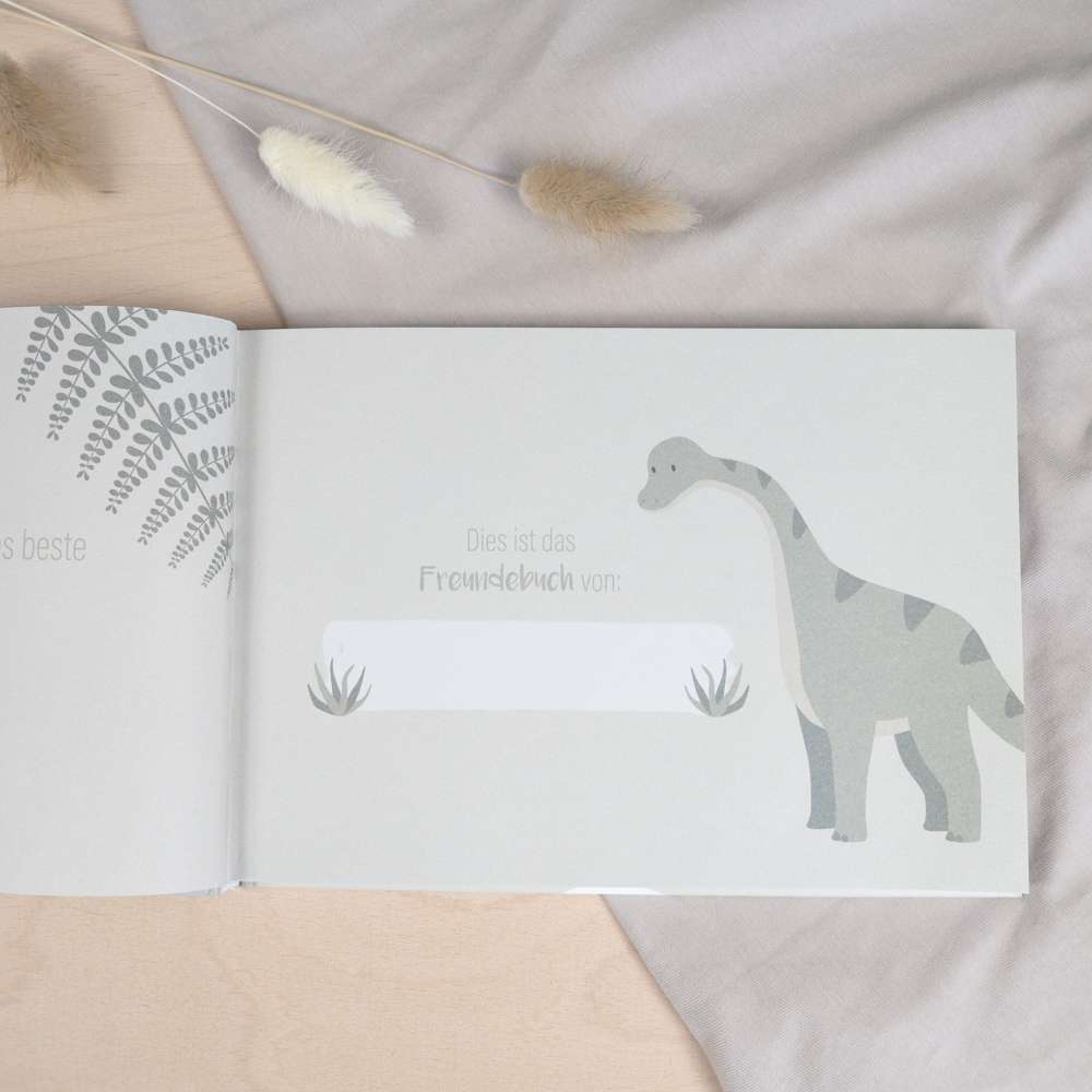 Dinosaurier Kindergarten Freundebuch | Erinnerungen sammeln | Geschenk für Kleinkind | Mintkind