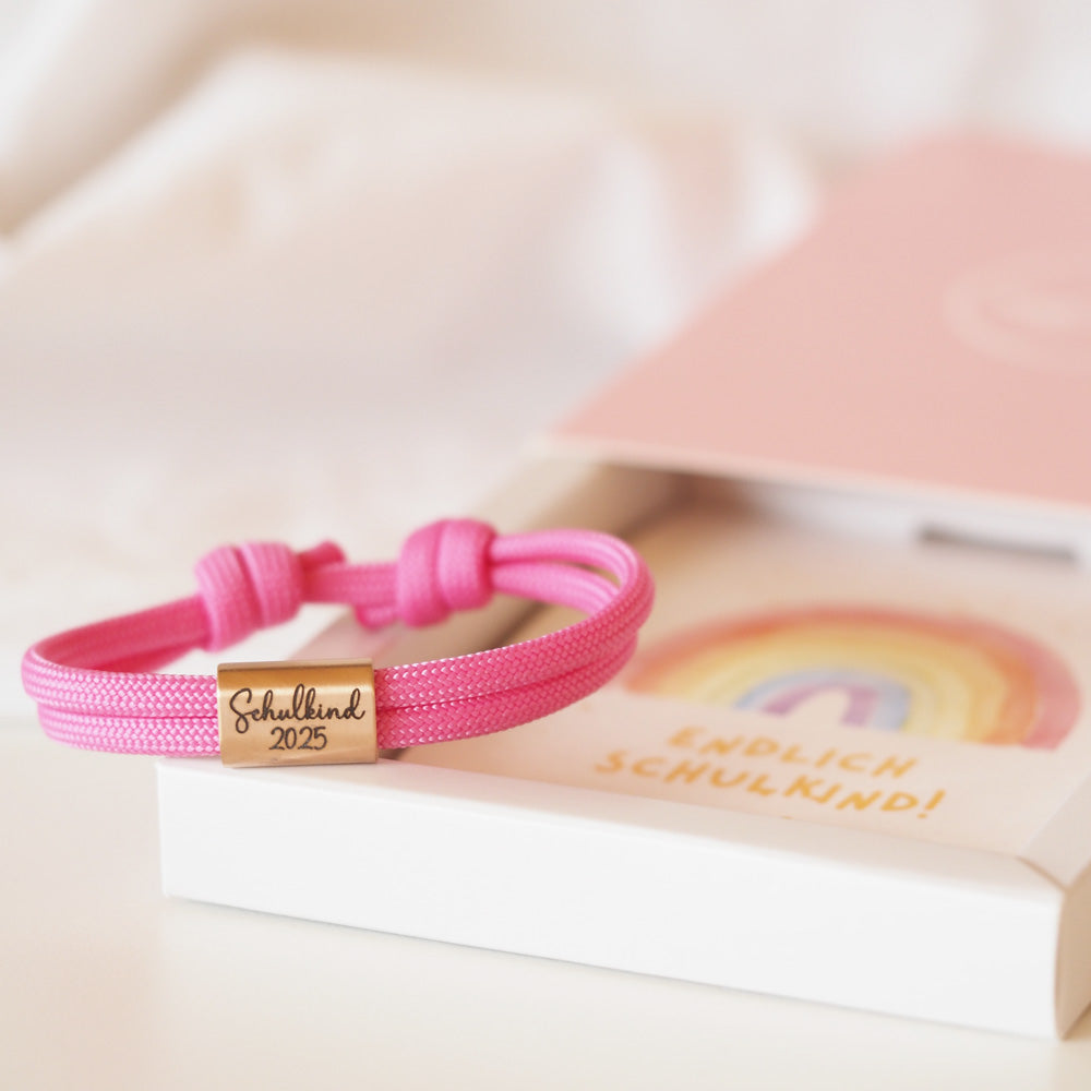 Segeltauarmband Schulkind 2025 rosa | mygreta