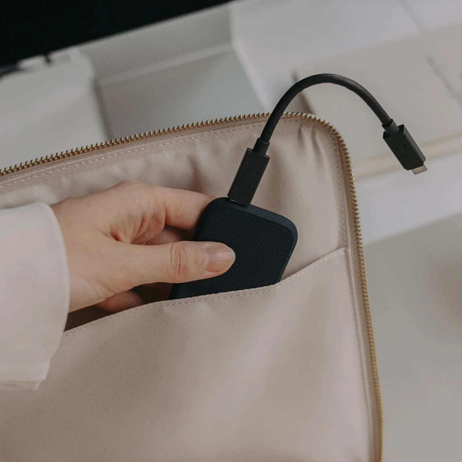 Laptop Tasche Taupe | Eulenschnitt