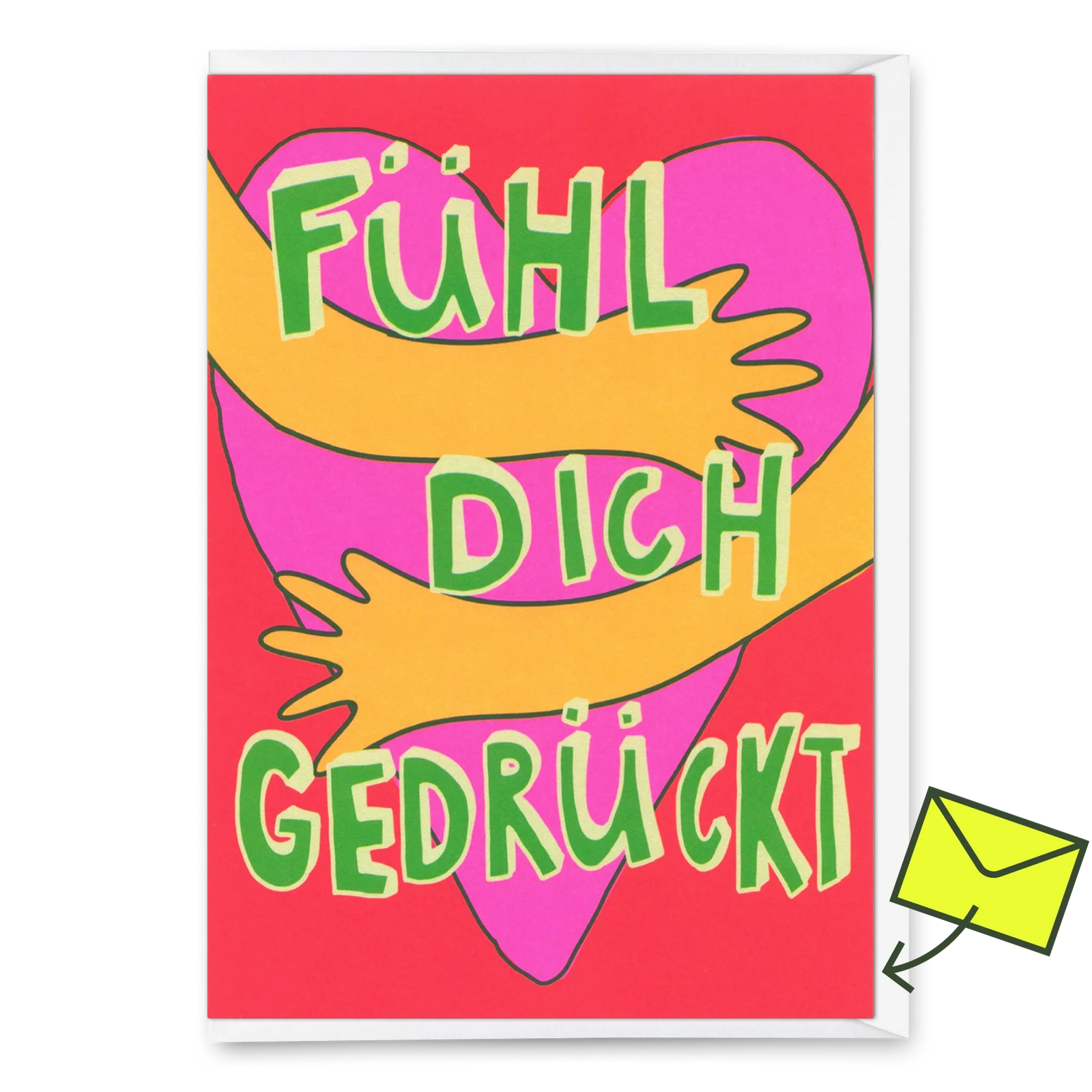 Grußkarte "Fühl dich gedrückt" | Besondere Klappkarte für jeden Anlass