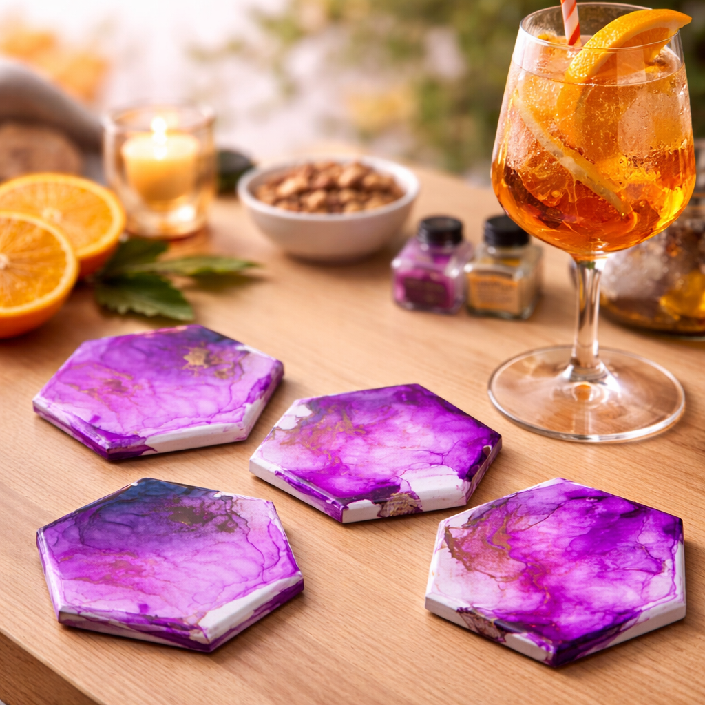 Unser neuer Workshop: Inky Aperoly | Kunst die knallt | Gestalte deine eigenen Untersetzer