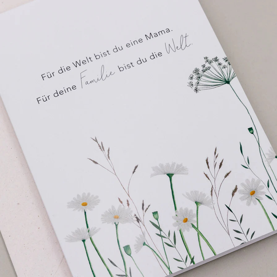 Klappkarte Mama-Blumenwiese | Postkarte | Eulenschnitt | zum Muttertag