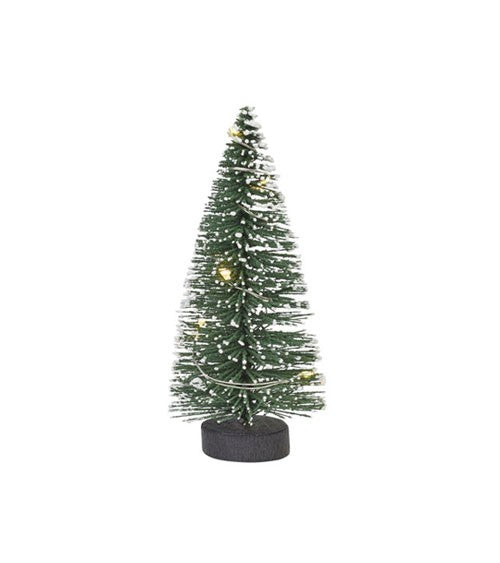 Weihnachtstanne mit LED-Beleuchtung | Beschneit | 8 Lämpchen | 15 cm
