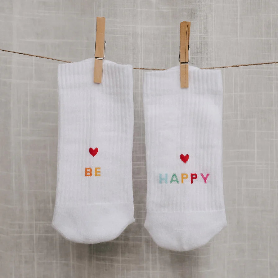 BE HAPPY | Eulenschnitt | coole Socken