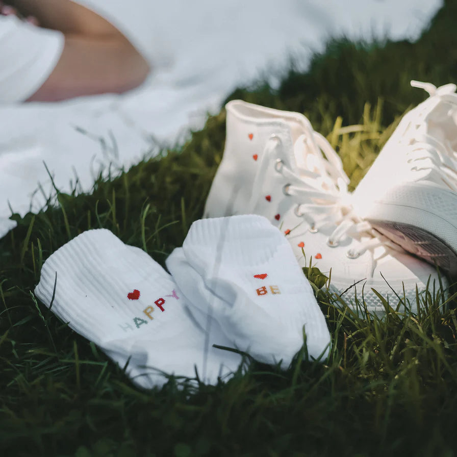 BE HAPPY | Eulenschnitt | coole Socken
