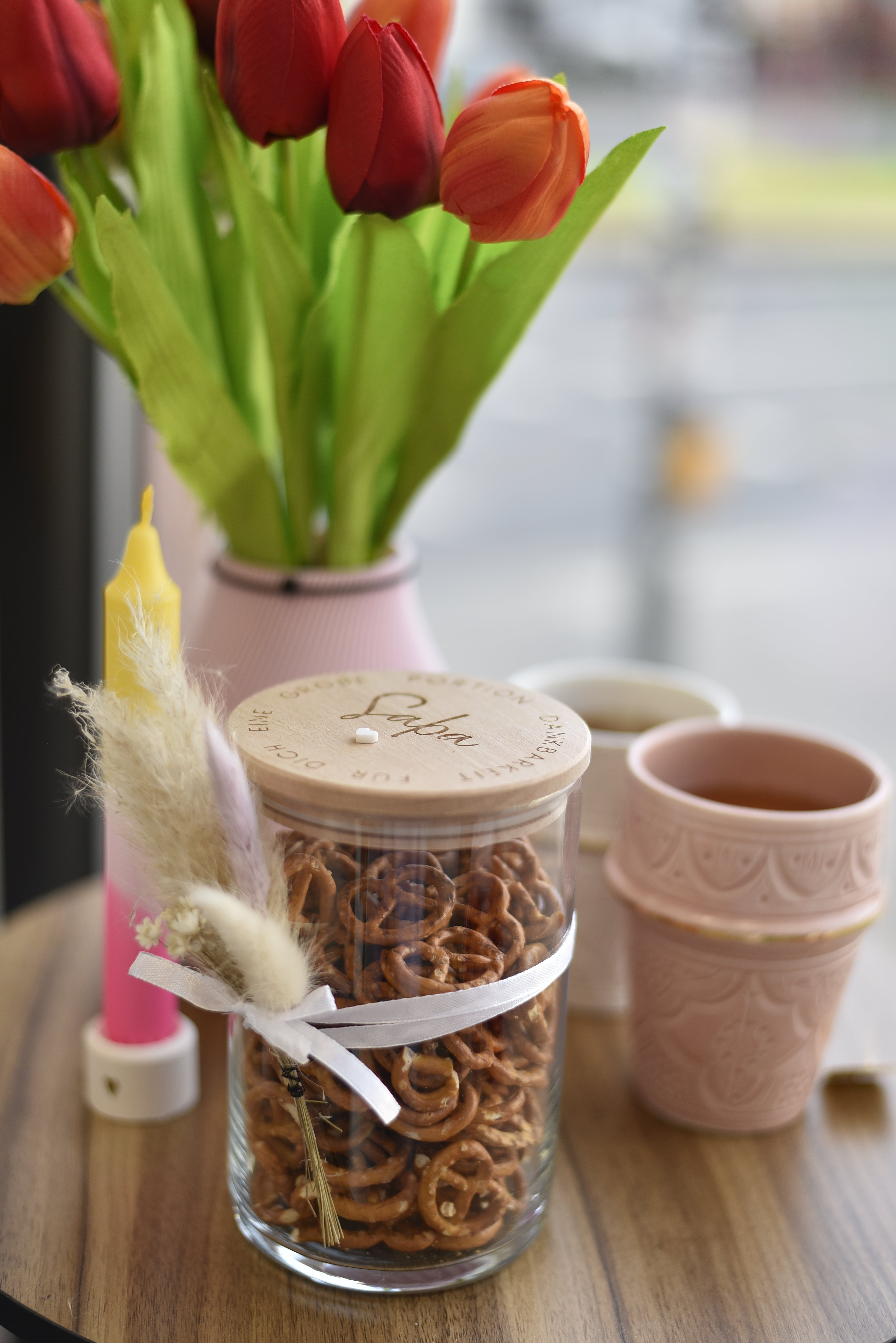 Vorratsglas | Unglaublich dankbar für dich | Geschenk zum Abschied Kindergarten, Kita | Glas mit graviertem Holzdeckel