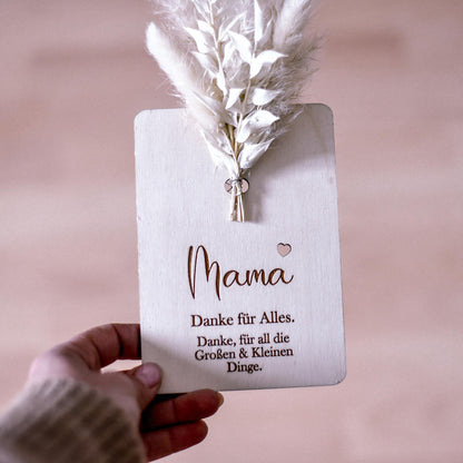 Postkarte aus Holz für Mama | zum Muttertag