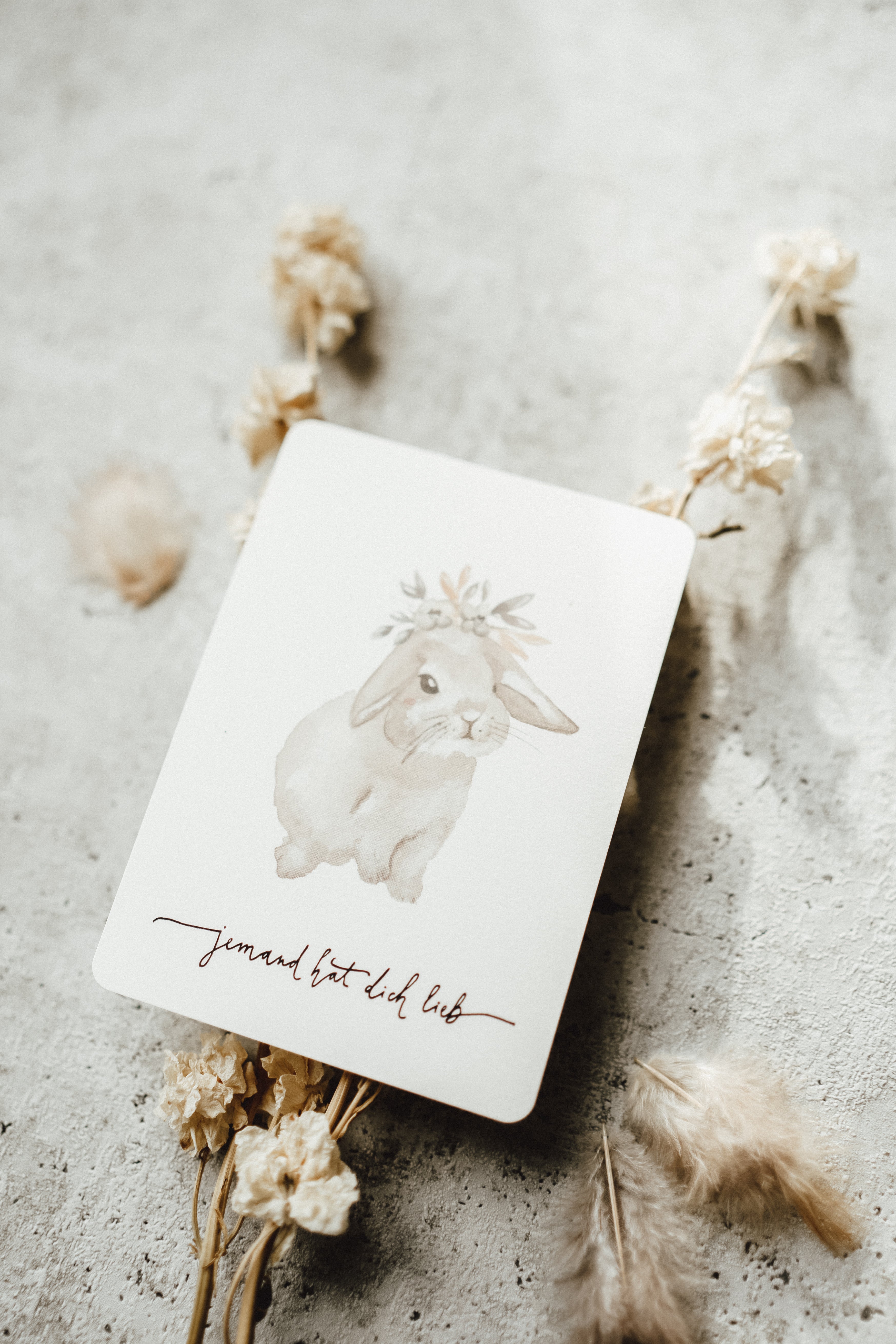Jemand hat dich lieb | Osterkarte | Flowerbunny