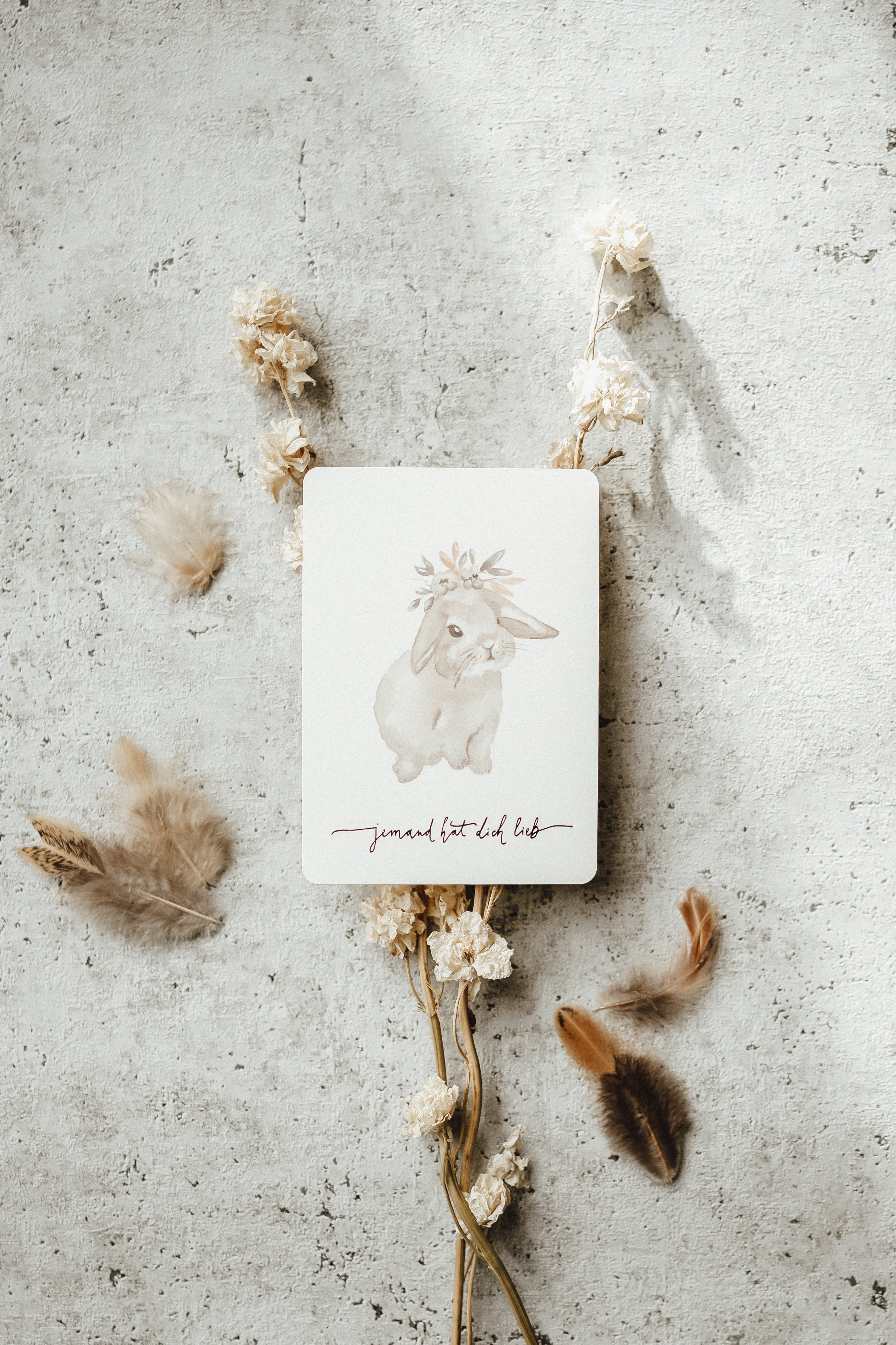 Jemand hat dich lieb | Osterkarte | Flowerbunny