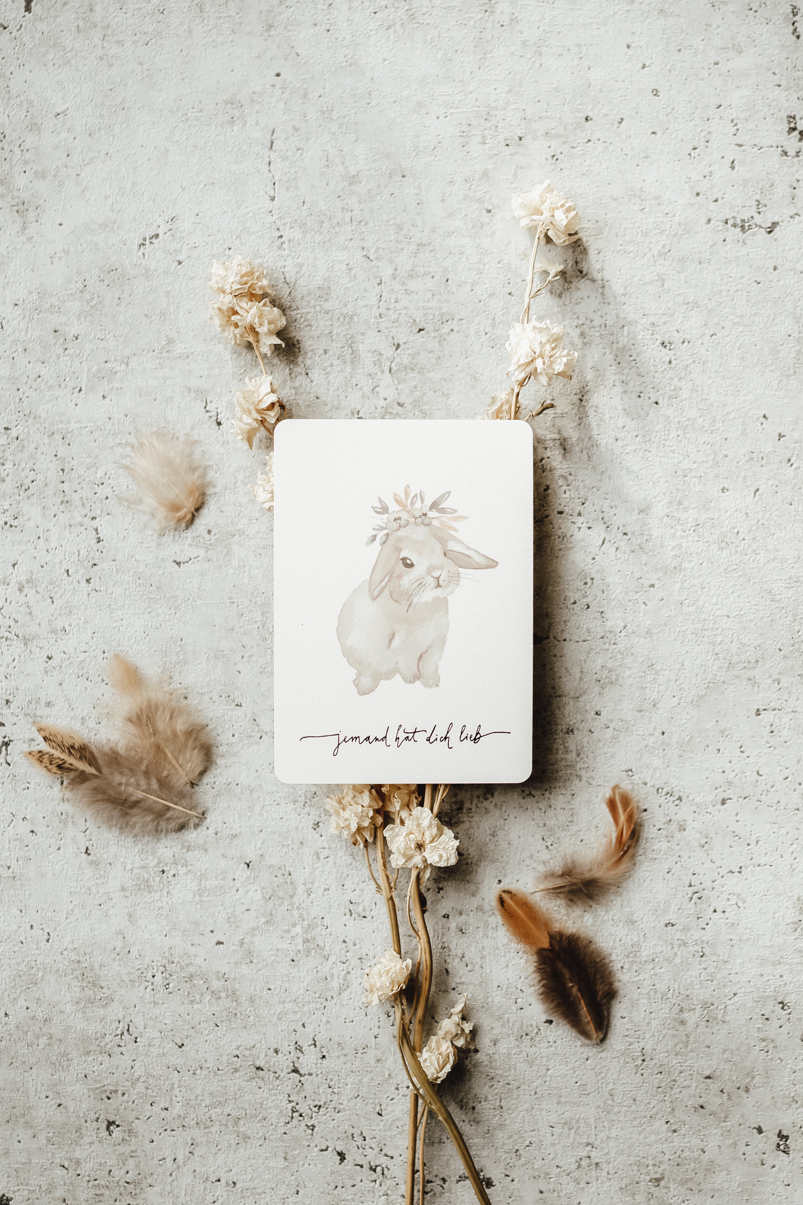 Jemand hat dich lieb | Osterkarte | Flowerbunny