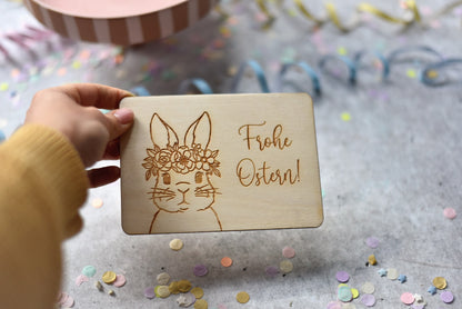 Osterkarte aus Holz | Geschenkanhänger | Osterpost | Osterdeko | Frühlingsdeko