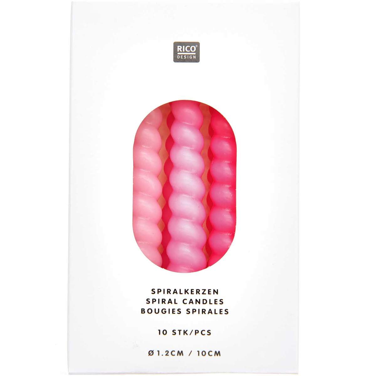 Spiralkerze | Rico | 10 Stk. | Pink Mix