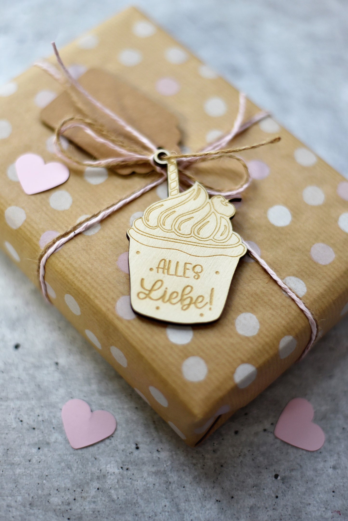 Geschenkanhänger | Alles Liebe | Happy Birthday | Cupcake | Geschenkidee