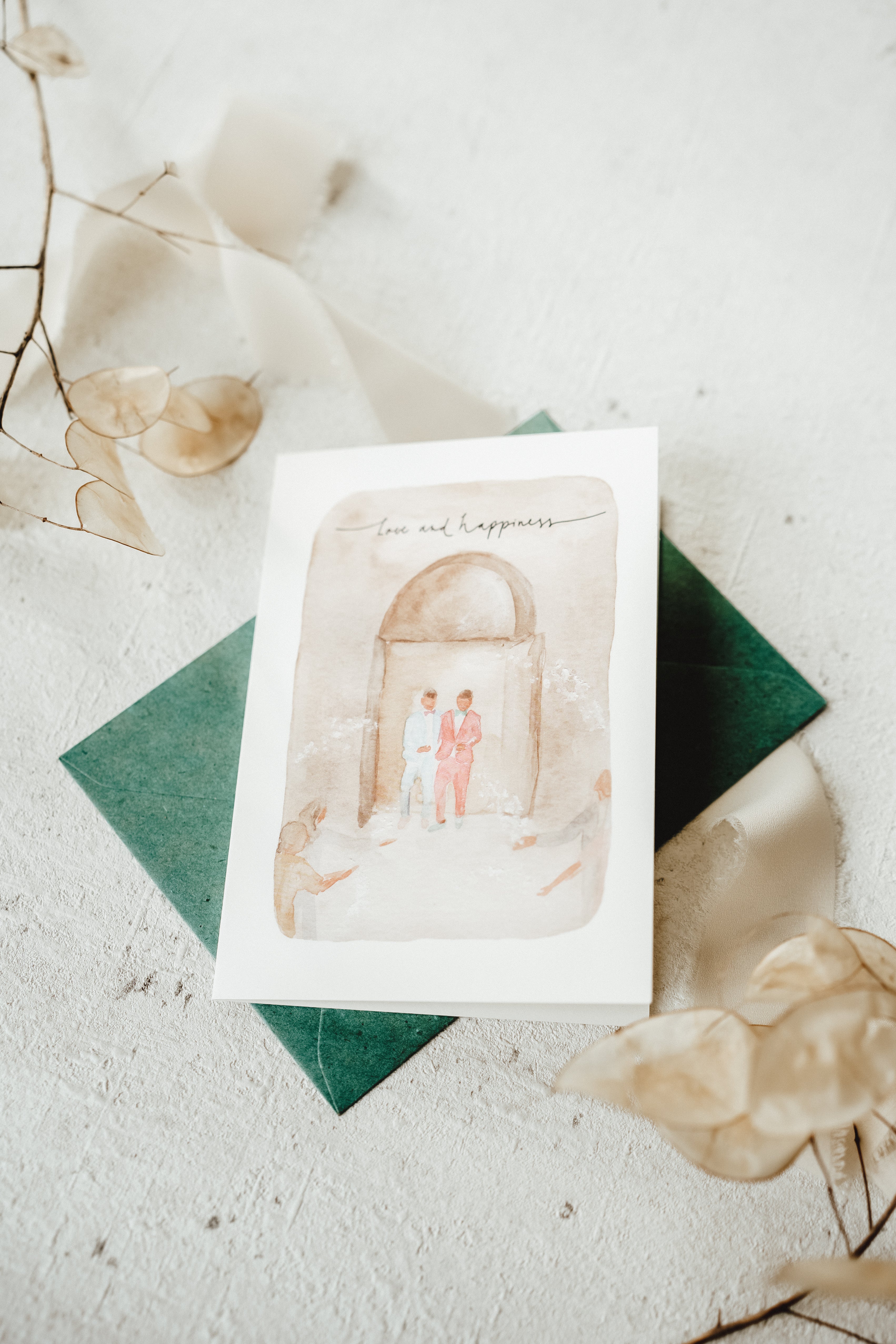 Männerhochzeit Klappkarte mit Umschlag | Linda Mundo