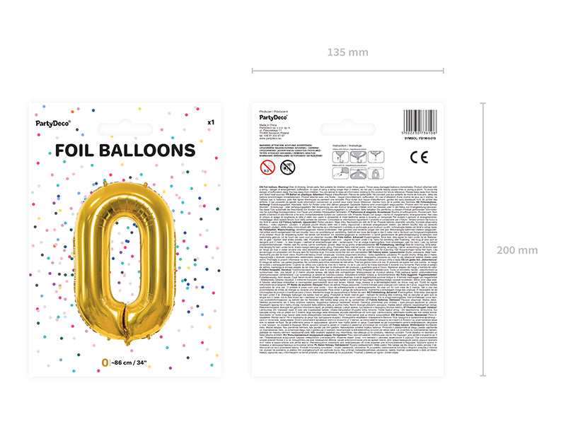 Geburtstagszahl | für Luft & Helium geeignet | Gold